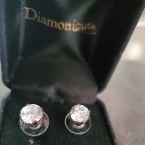 Diamonique Sterling silver earrings